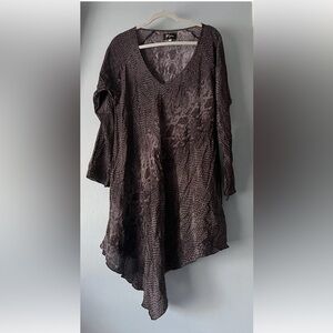 Biya Johnny Was M Silk Dress Asymmetrical Snake Skin Print